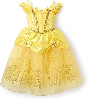 Disney Store Official Costume Belle pour Enfants, La Belle et la Bête, Robe de Princesse Jaune pour Les fêtes, Les Jeux de rôle et Halloween, 4 Ans