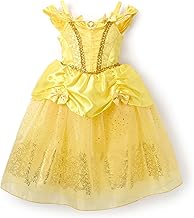 Disney Store Official Belle Costume for Kids, Beauty & the Beast, Yellow Princess Dress for Parties, Roleplay & Halloween, 5-6 Years Old