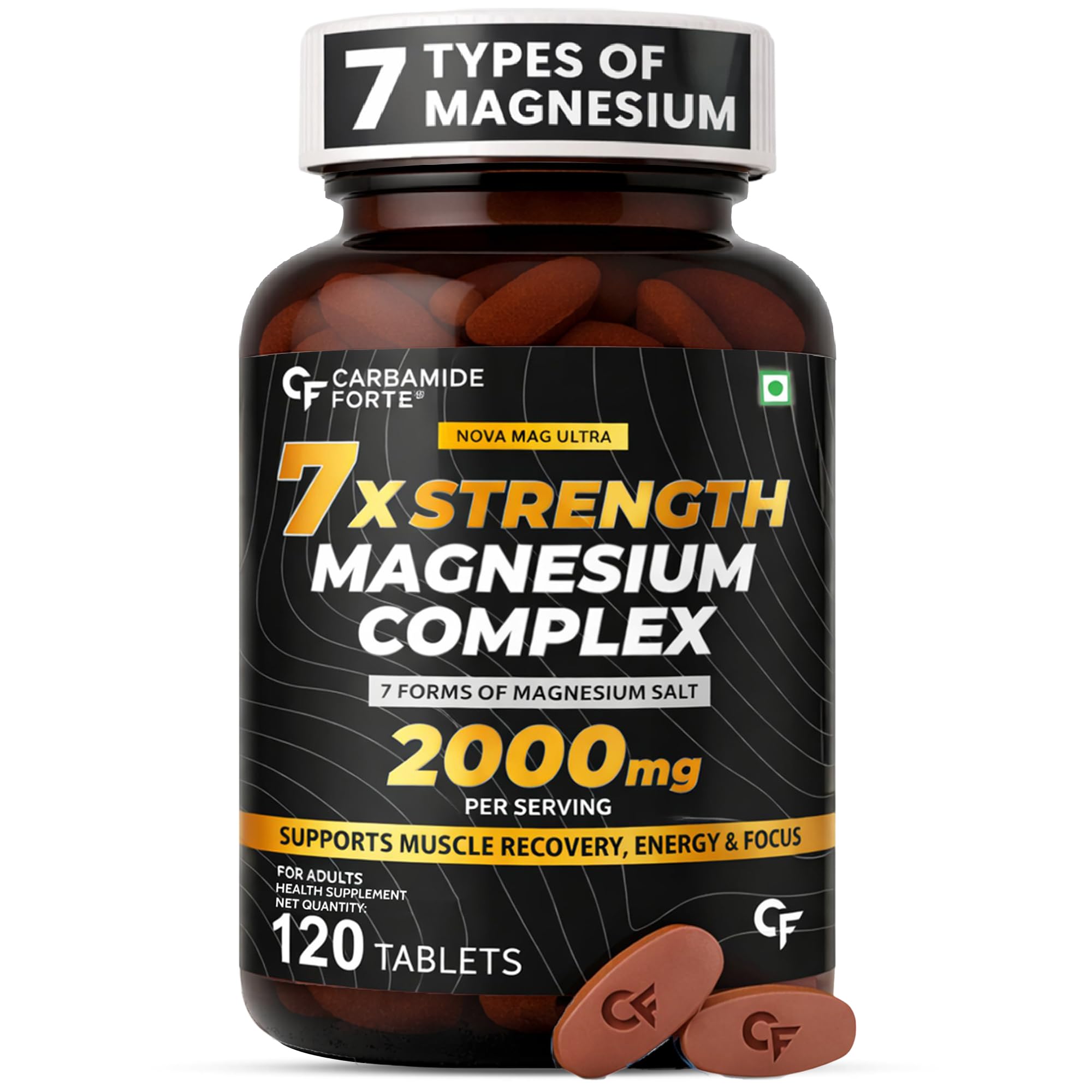 Carbamide Forte 7X Strength Magnesium Supplement with Magnesium Glycinate & Citrate, plus Complex Mineral | 2000mg Per Serving | 120 Tablets-picture-32
