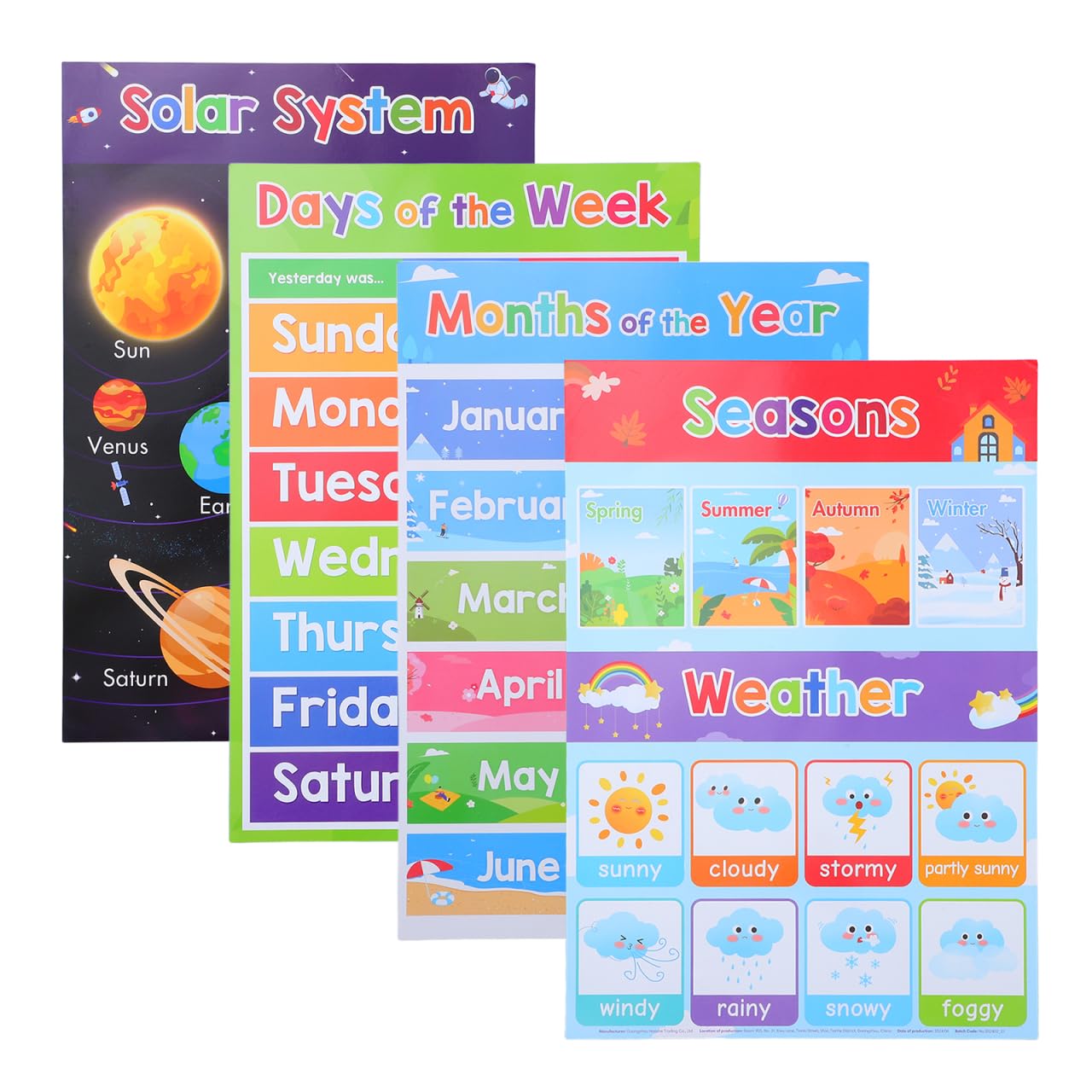 月影　英語　4枚セット Amazon.co.jp: STOBOK 英語学習 ポスター 4枚 子供向け 保育園 小学校