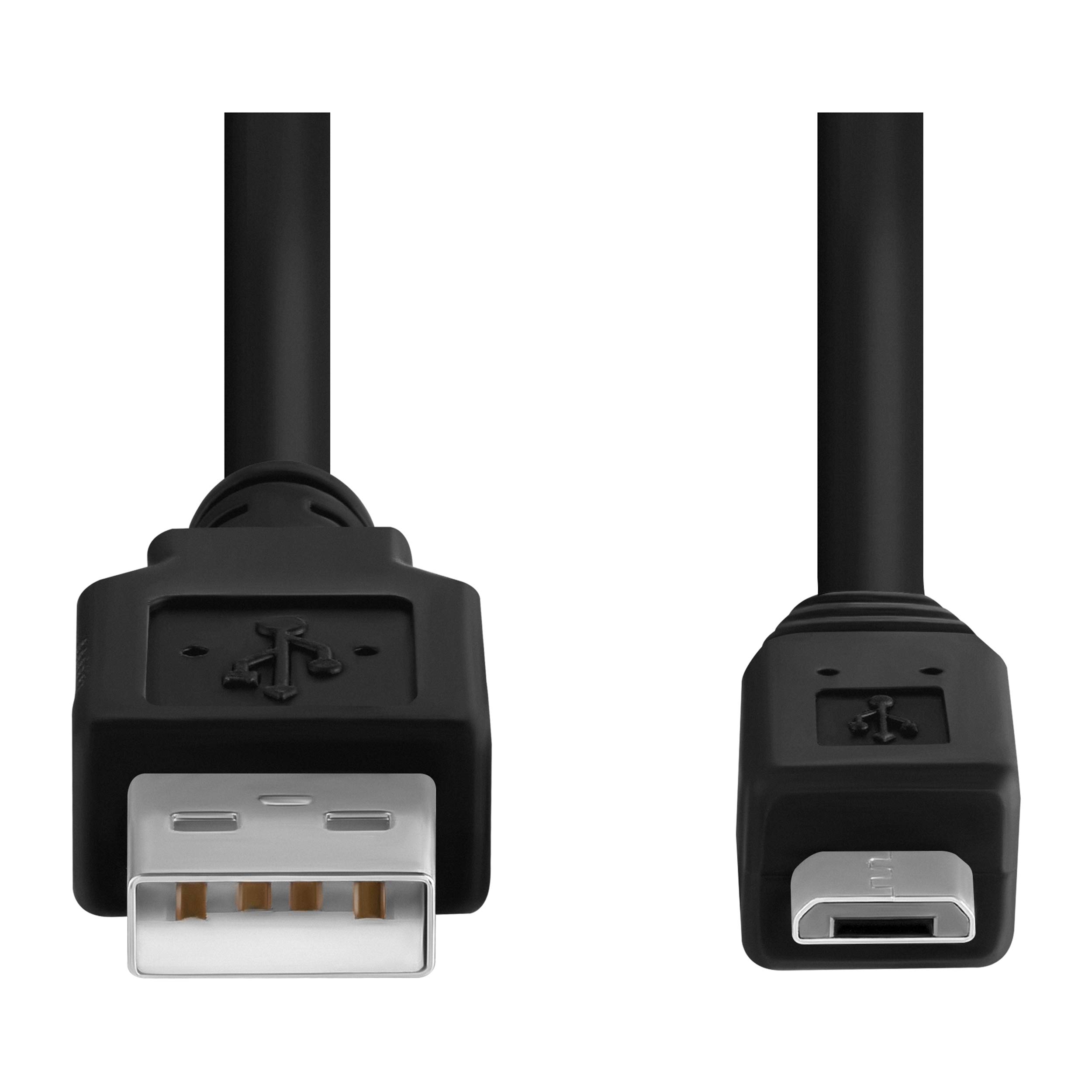 20ft USB Type-A 2.0 to Micro-B Negro adaptador de cable