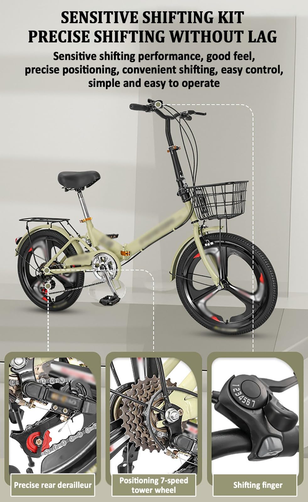 Vélo Pliant 20 Pouces en Acier à Haute teneur en Carbone pour Hommes et Femmes, monovitesse sans Suspension, Format Compact Une Fois plié, Compatible avec la Plupart des coffres de