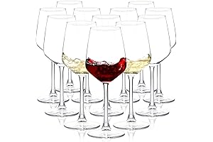 Wine Glasses Set of 12 - 12oz Red and White Wine Glasses