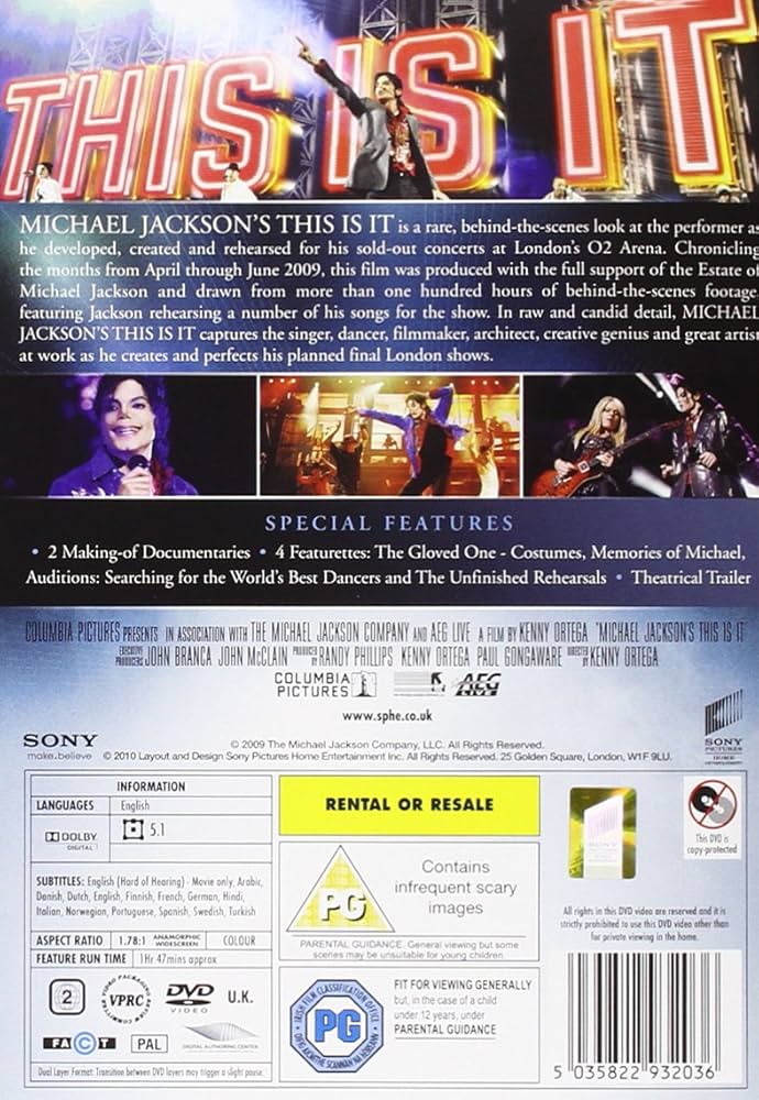Amazon.com: Michael Jackson's This Is It [1 Disc] [DVD