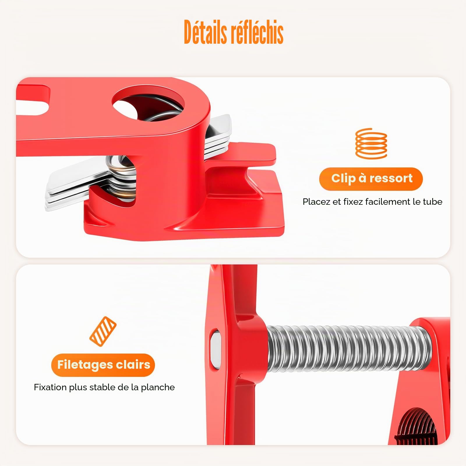 Ensemble de 4 serre-joints à vis en métal de 3/4" - Colliers de serrage pour tuyau - Serre-tubes - Serre-joints à bois - BRRIDE