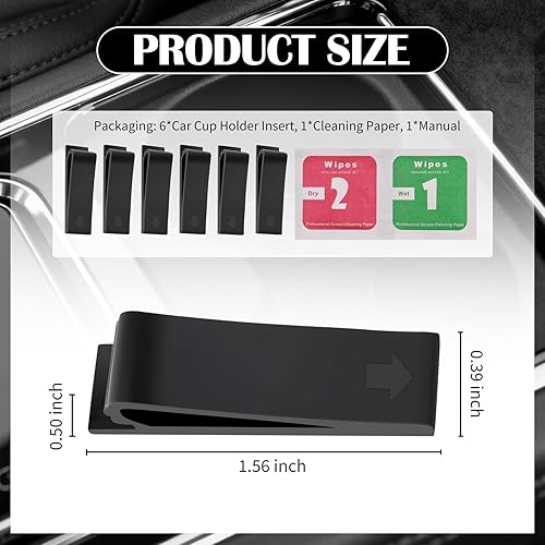 Miniatura 2 de 6 portavasos de silicona para automóvil, antivibración, estabilizador de portavasos para sostener tazasbotellas, inserto universal autoadhesivo para