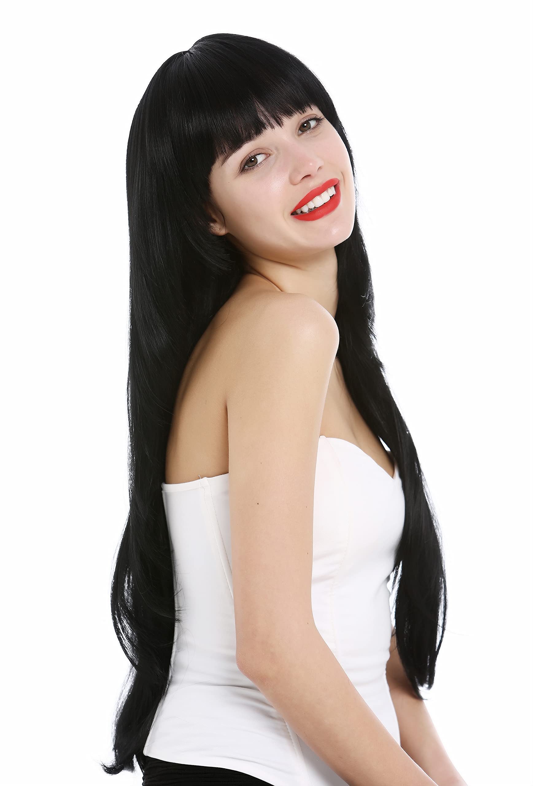 WIG ME UP - VK-43-1 Lady wig very long layered sleek straight fringe black, black (1) - Image 2