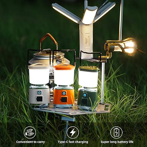 Miniatura 7 de Allspark Linterna LED recargable para campamento, luz magnética regulable, 1000 lúmenes, 4 modos de luz, luces portátiles impermeables para tienda