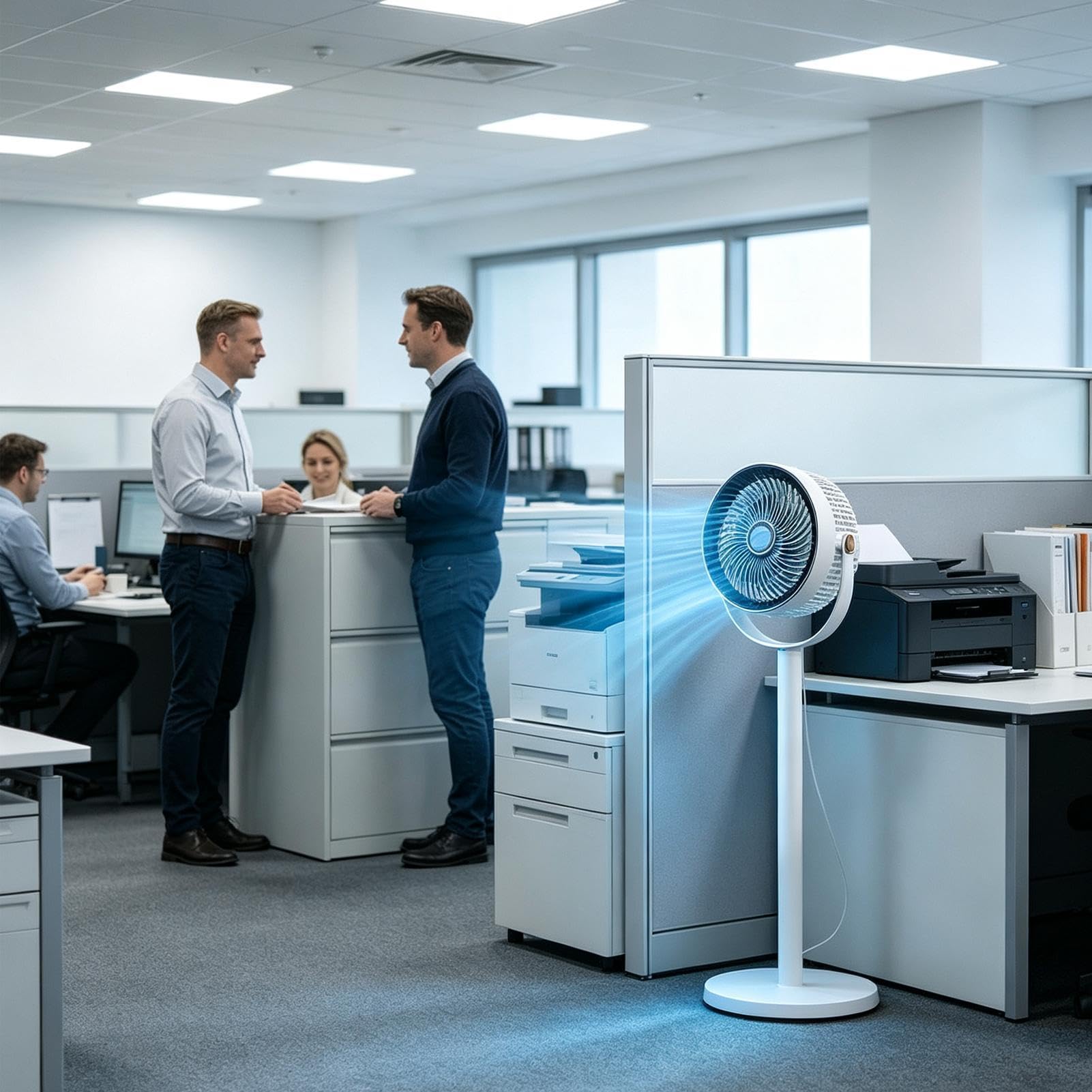 Ventilador De Suelo 5 Velocidades Potente Recargable Flujo Aéreo Con Luz