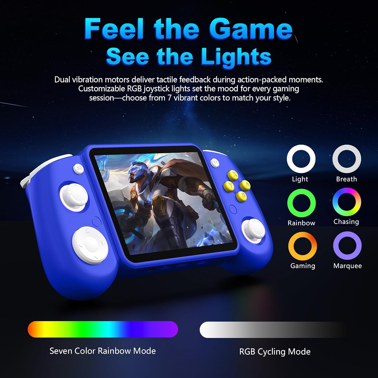RG43H Pro Retro Handheld Game Console,Dual Game System with Powerful RK3562 Chip,4.3 Inch IPS Screen Retro Gaming Console,30+Emulators,Vibration Motor,HDMI TV Output,4000mAh Battery-64GB Klein Blue