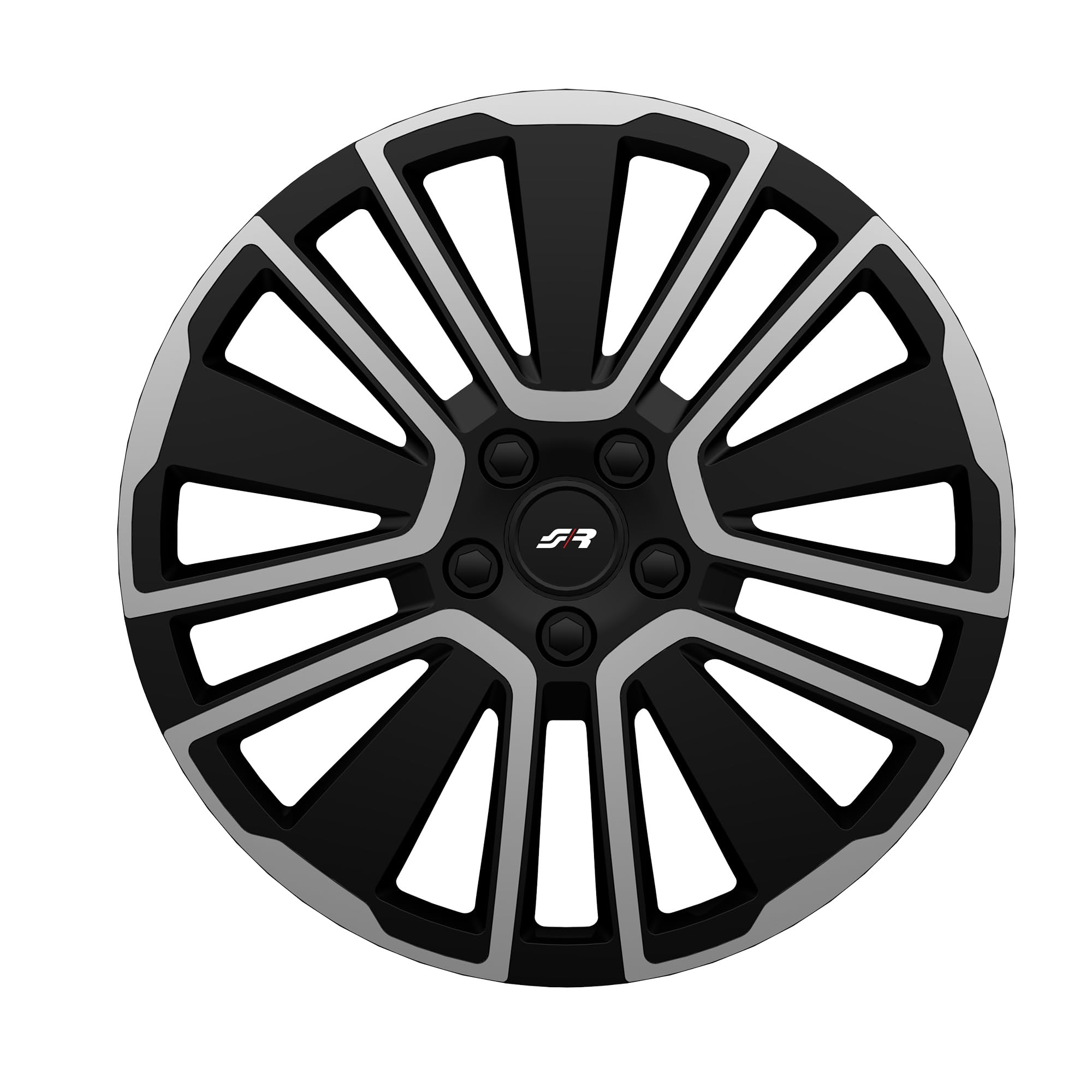Simoni Racing SCU/15, Set 4 Copricerchi universali Scuba da 15" pollici, Copriruota auto Grigio e Nero