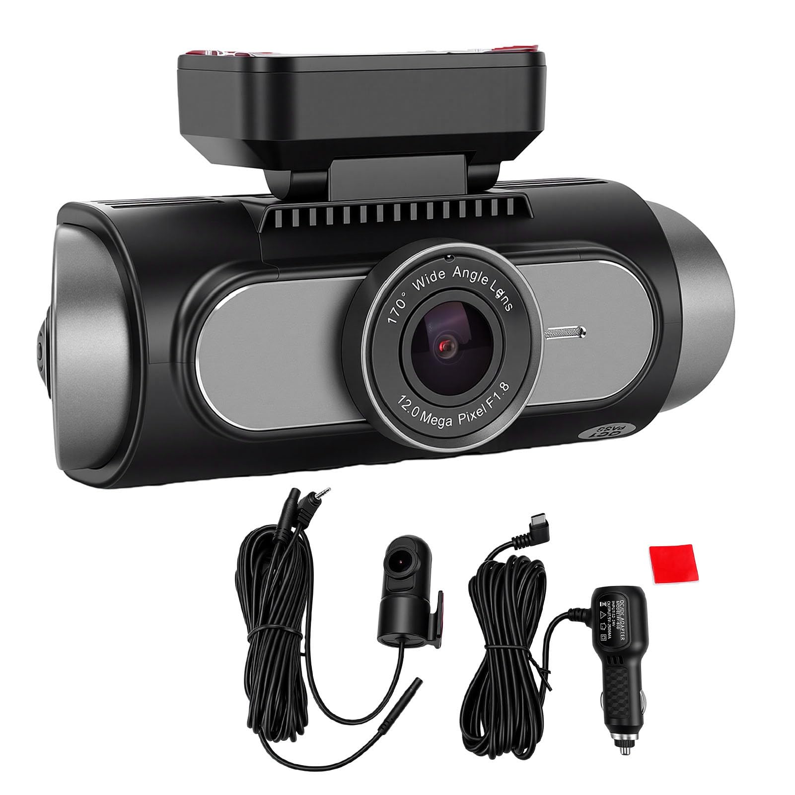 VBESTLIFE Cámara de Salpicadero 4K, DVR para Coche con Visión Nocturna Delantera y Trasera de 4 Lentes con Pantalla de 3 Pulgadas, Gran Angular de 170°, Sensor G, Monitor de