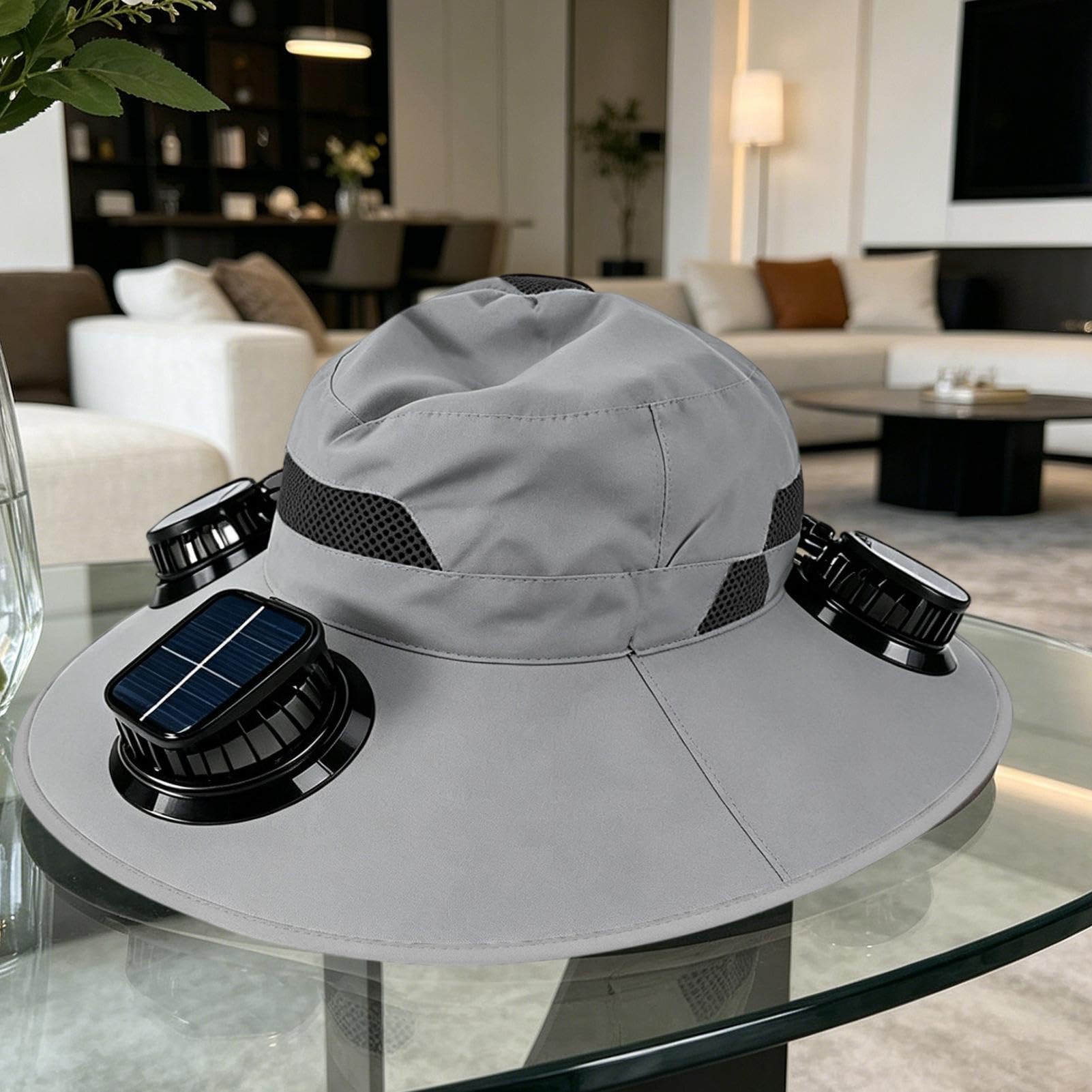 Sombrero Con Ventiladores Energía Solar - Visera De Ala Ancha Ajustable Personal Recargable | Sombrero De Ventilador De Energía Solar Para Pesca, Playa Al Aire Libre, Camping, Verano, Trabajo, Jardine