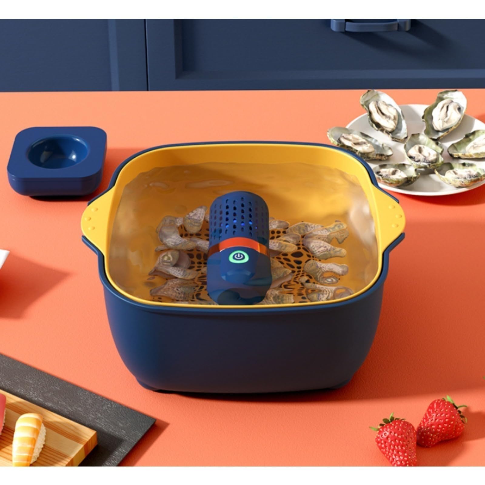 Lorastia Limpiador de Frutas y Verduras, Purificador de Alimentos Inalámbrico Portátil con Tecnología de Iones OH, Carga Rápida (1 pcs)