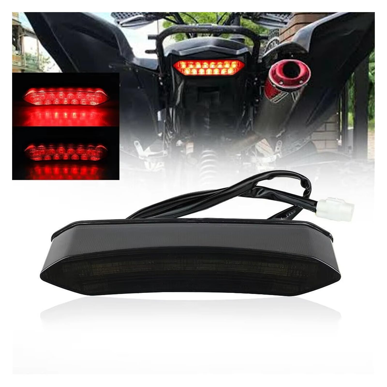 luz Trasera Motocicleta Para Raptor 700 Para 700R 2006-2018 Para YFZ450R Para YFZ450X 2009-2018 Luz Trasera De Freno LED Lámpara Trasera(Black)