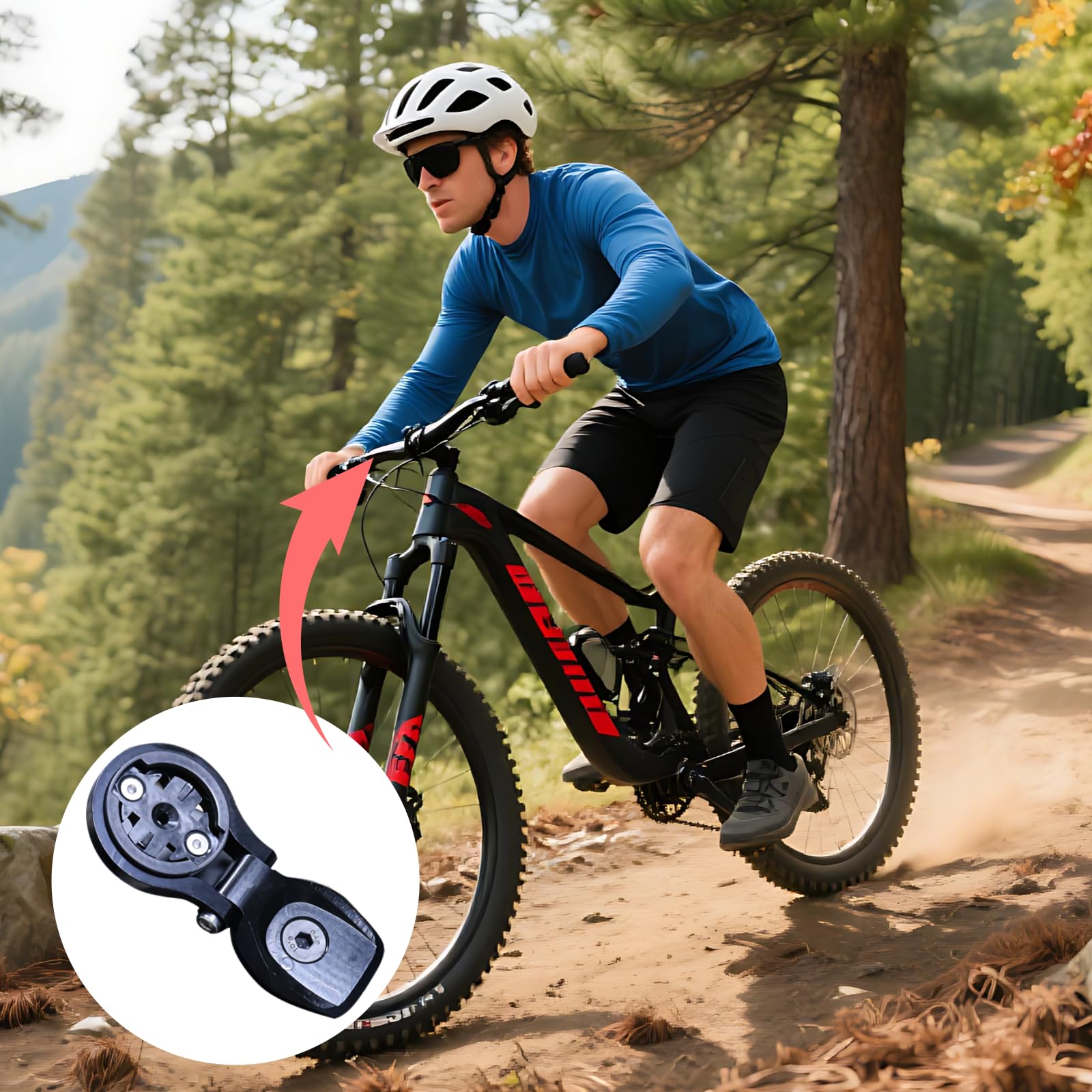 Supporto per computer da bicicletta, in lega di alluminio, supporto GPS per manubrio Syncros integrato, compatibile con Garmin e Bryton, design leggero da 1.23 oz / 35 g