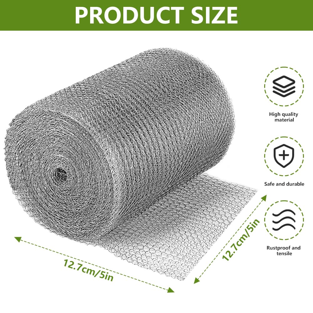 SKIKHN Malla de Alambre de Acero Inoxidable, 12,7 cm X 12 M Malla Metálica Tejido Roedores, Malla Metalica Fina, para Agujeros de Construcción, Proteger las Plantas y Bloquear Huecos — view 2