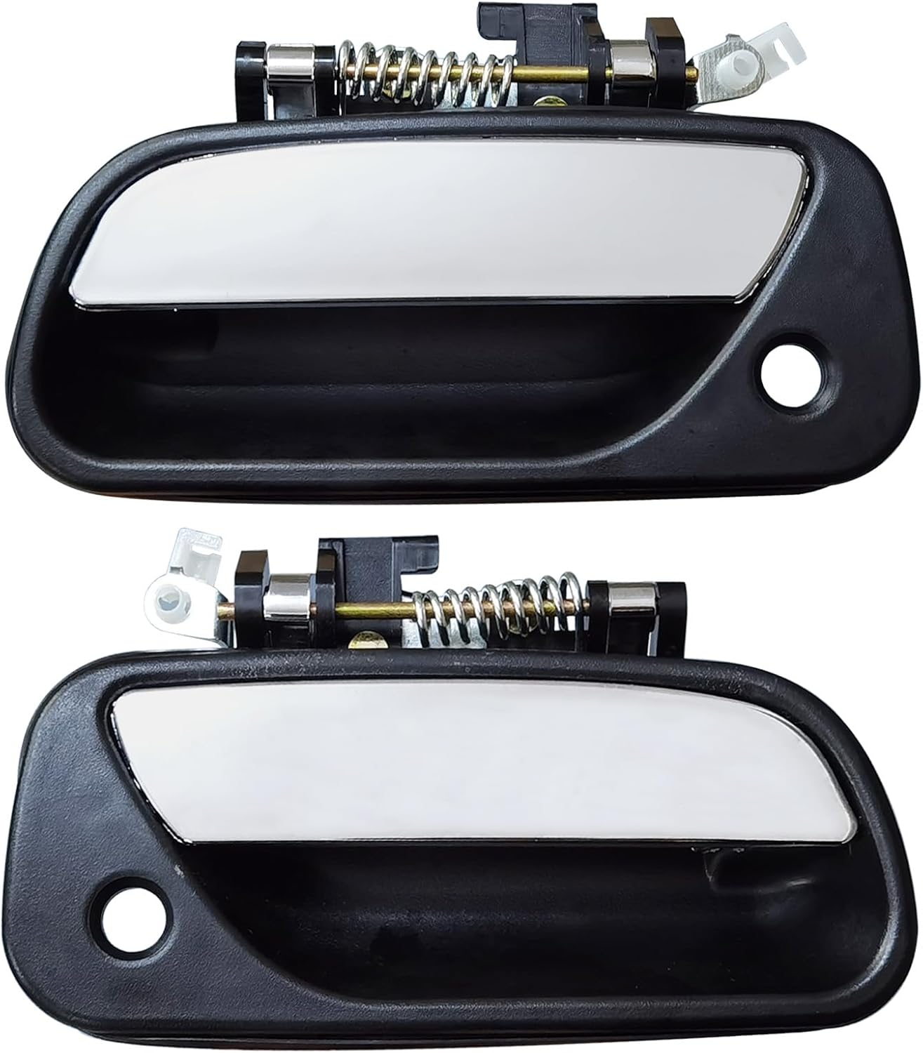 Exterior Door Handle Compatible with 1993-1998 Toyota T100, Driver & Right Side Replaces 80871, 69220-34020, 80870, 69210-34020, Black Bezel w/Chrome Lever