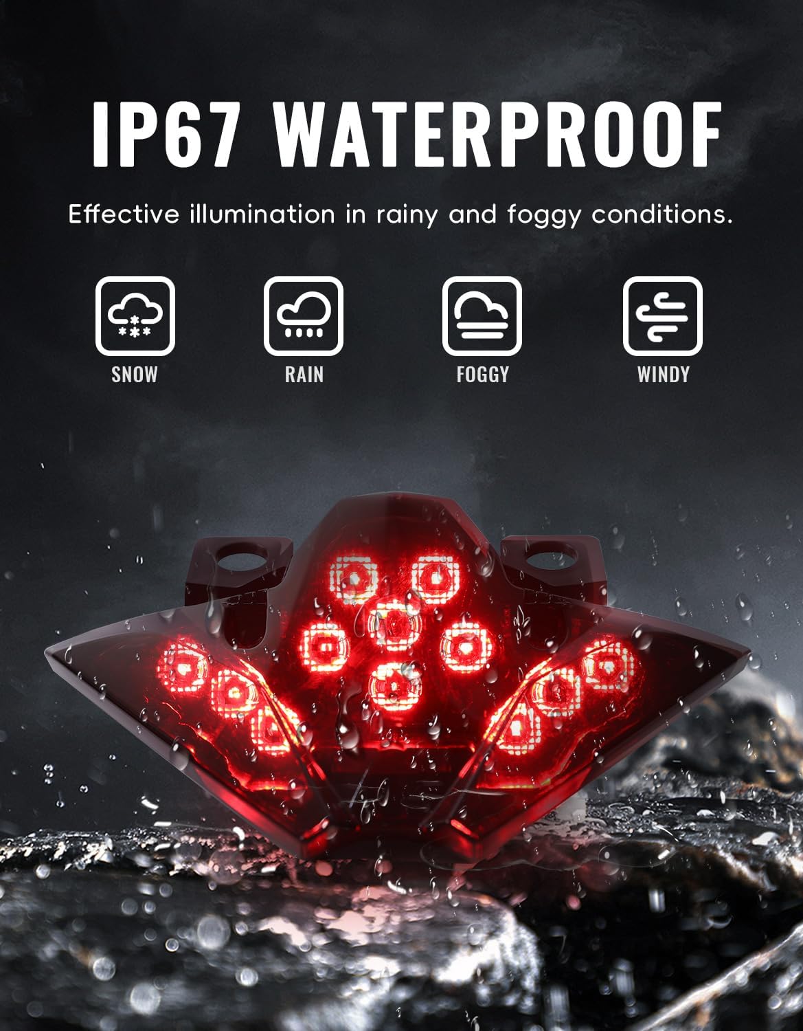 Tail Light for Ninja 500 Z500, Smoked Motocycle LED Integrated Brake Tail Light Running Light Rear Lamp for Kawasaki Ninja 500, Z500 2024 2025 Accessories