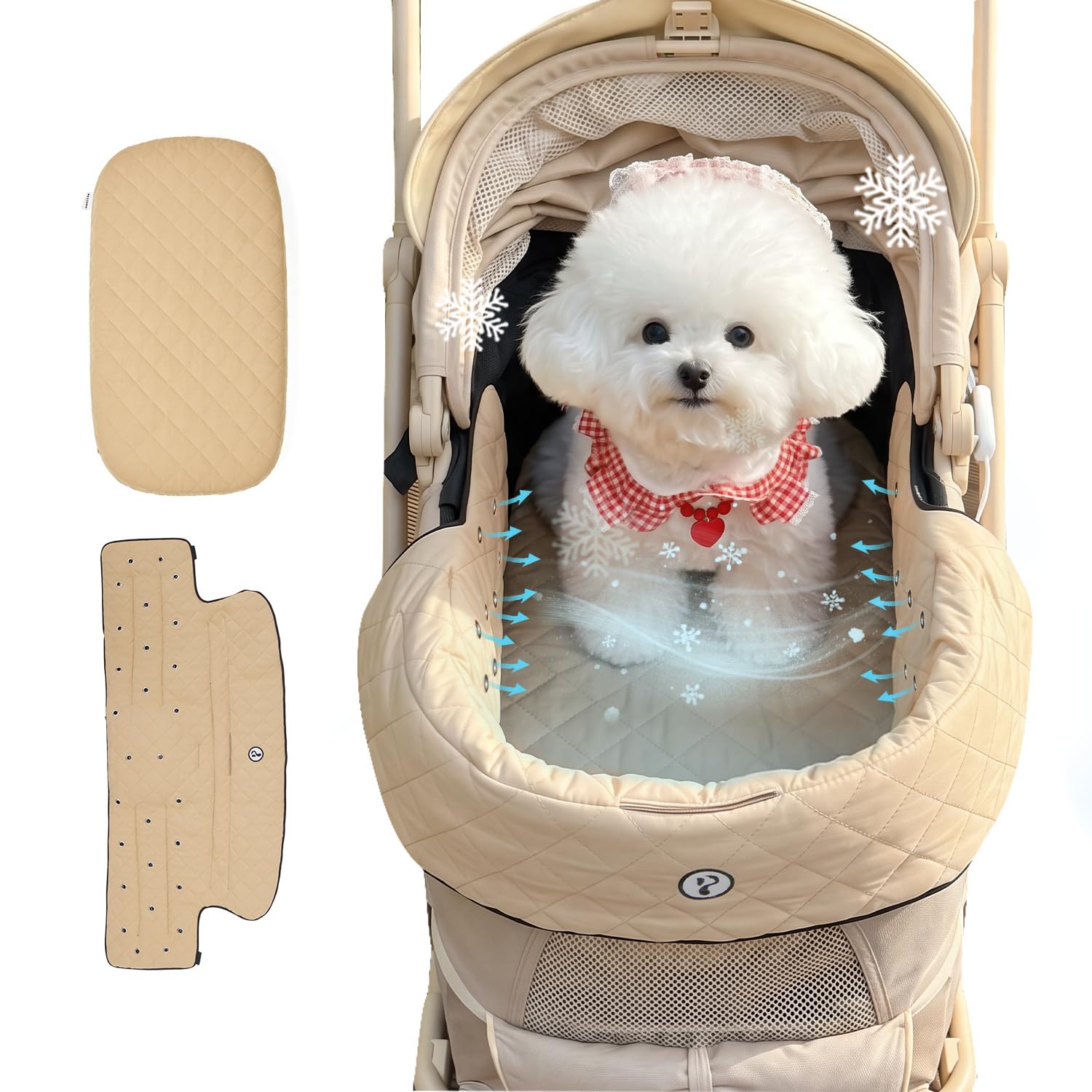 Amazon.co.jp: 【3D全面送風・暑さ対策セット】PETTENA ペットカート用