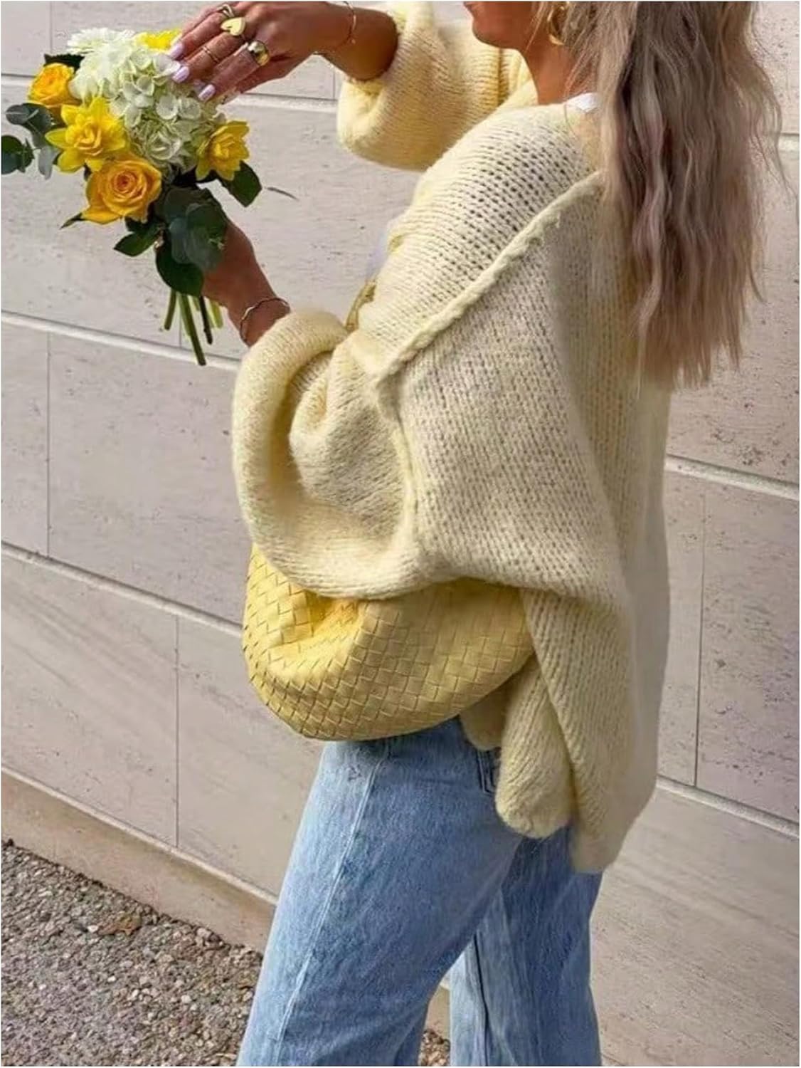 GORGLITTER Women's Open Front Chunky Fall Cardigan Oversized Cropped Long Sleeve Drop Shoulder Cozy Sweater 2025