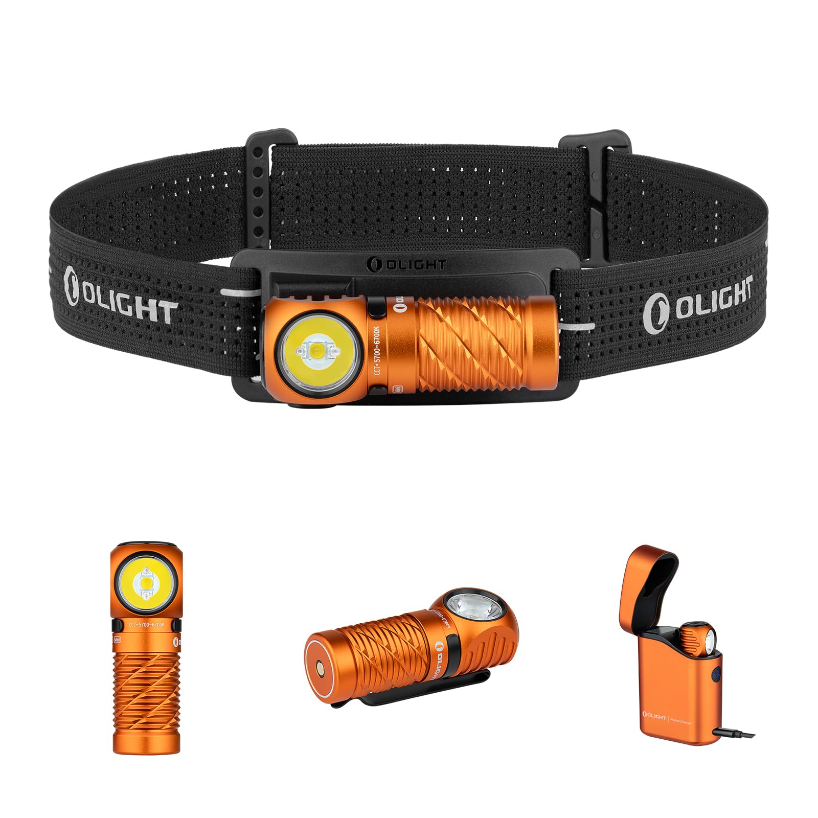 OLIGHT Perun 3 Mini Kit Lampe Frontale Puissante Rechargeable USB EDC 1250 LM Portée Max.155 Mètres Torche Clignotant 7 Modes Étanche IPX8 Headlamp LED Feu Rouge Pour Camping