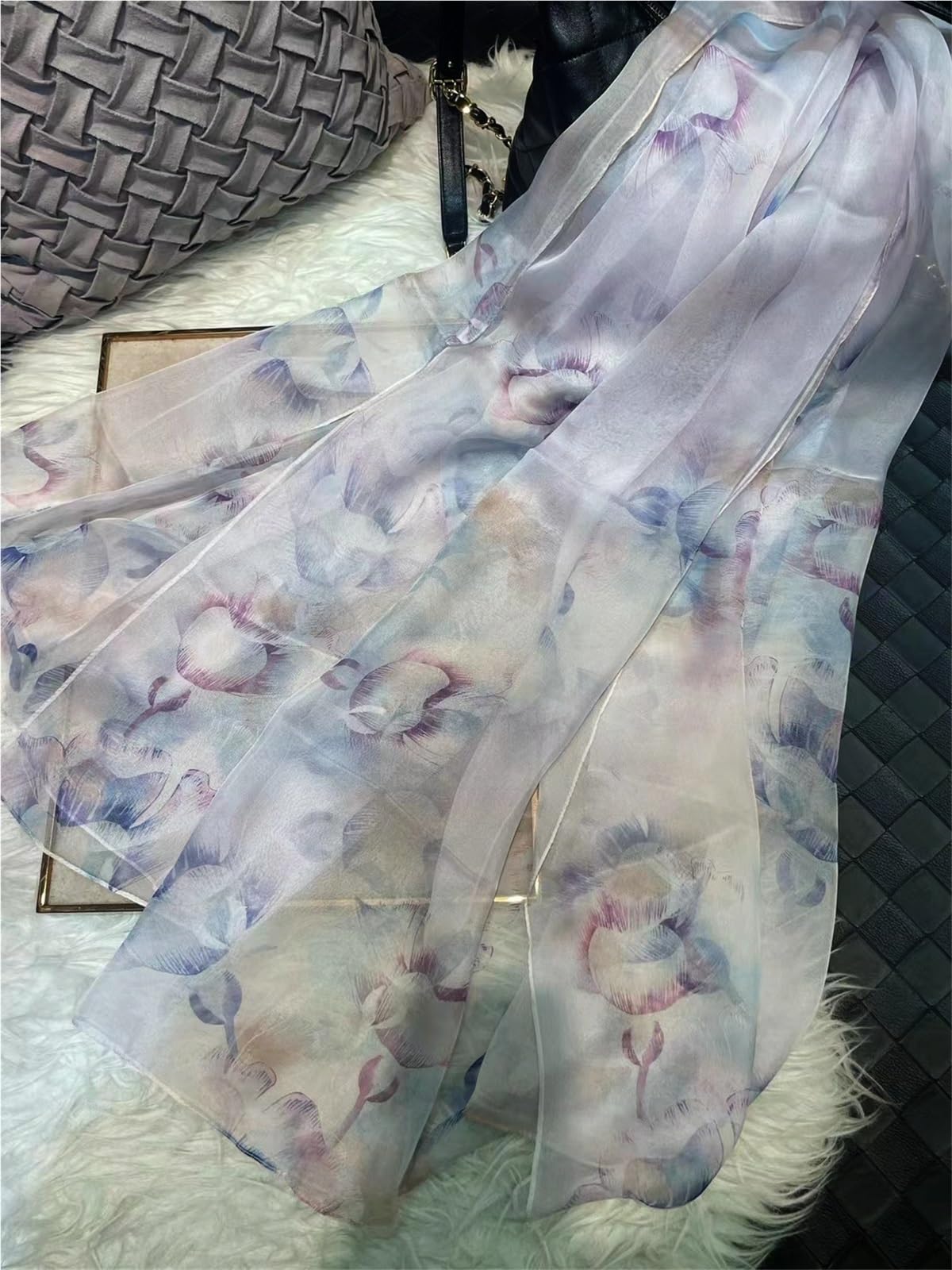 Primaverile Grande Leggera Sciarpa di seta chiffon Sciarpe lunghe da donna Foulard sciarpe moda primavera estate