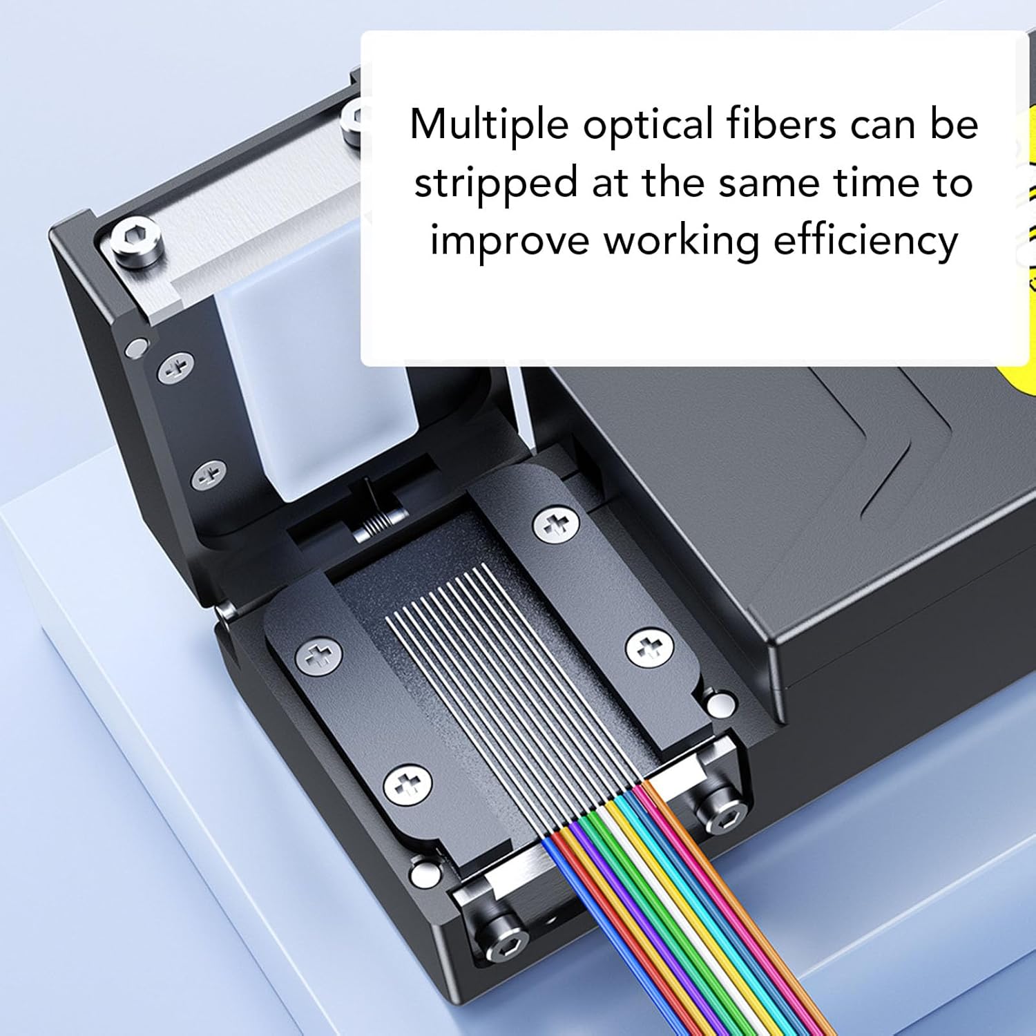 Fiber Optic Thermal Stripper, USB Charging Simultaneous Stripping Tool with 8 Gears Temp Settings, 2500mAh Battery, for Bundle, Bare, Ribbon Fiber with Automatic Heating