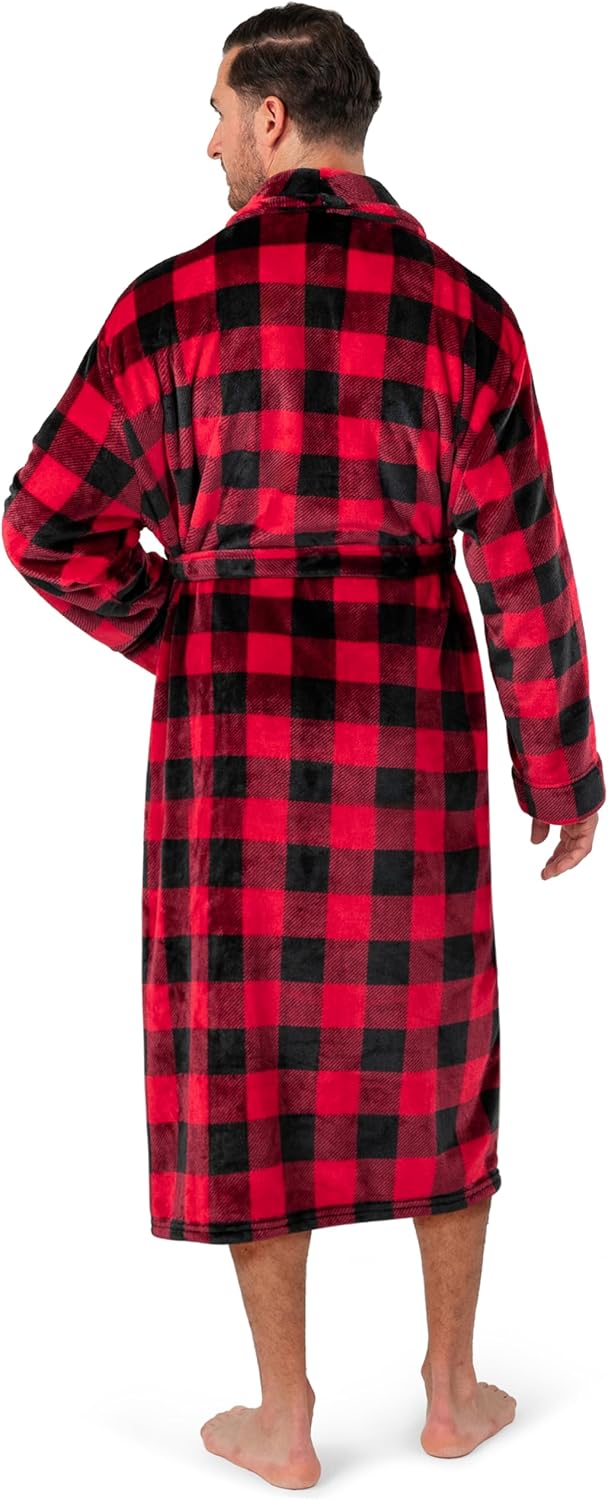 PAVILIA Mens Soft Robe | Warm Fleece Robes for Men, Soft Spa Bathrobe with Shawl Collar and Pockets - Image 3