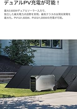 Amazon.co.jp: EcoFlow DELTA Pro3 ポータブル電源 220Wソーラーパネル