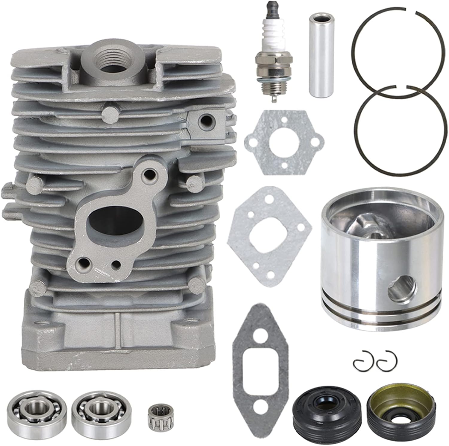 marddpair 41.1mm Cylinder Piston Crank Bearing Kit Replacement for Poulan 2375 2175 2050 2055 2075 1950LE 2450 1975 42cc Chainsaw