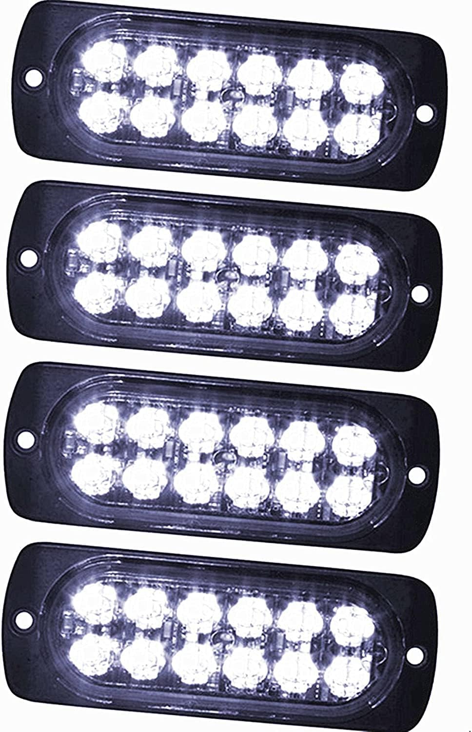 HULA Strobe Side Marker Lights, 4PCS 12LED Car Marker Lights Car Side Indicators Lights 12V 24V Front Rear Side Light Position Lamps for Truck Trailer (Yellow)