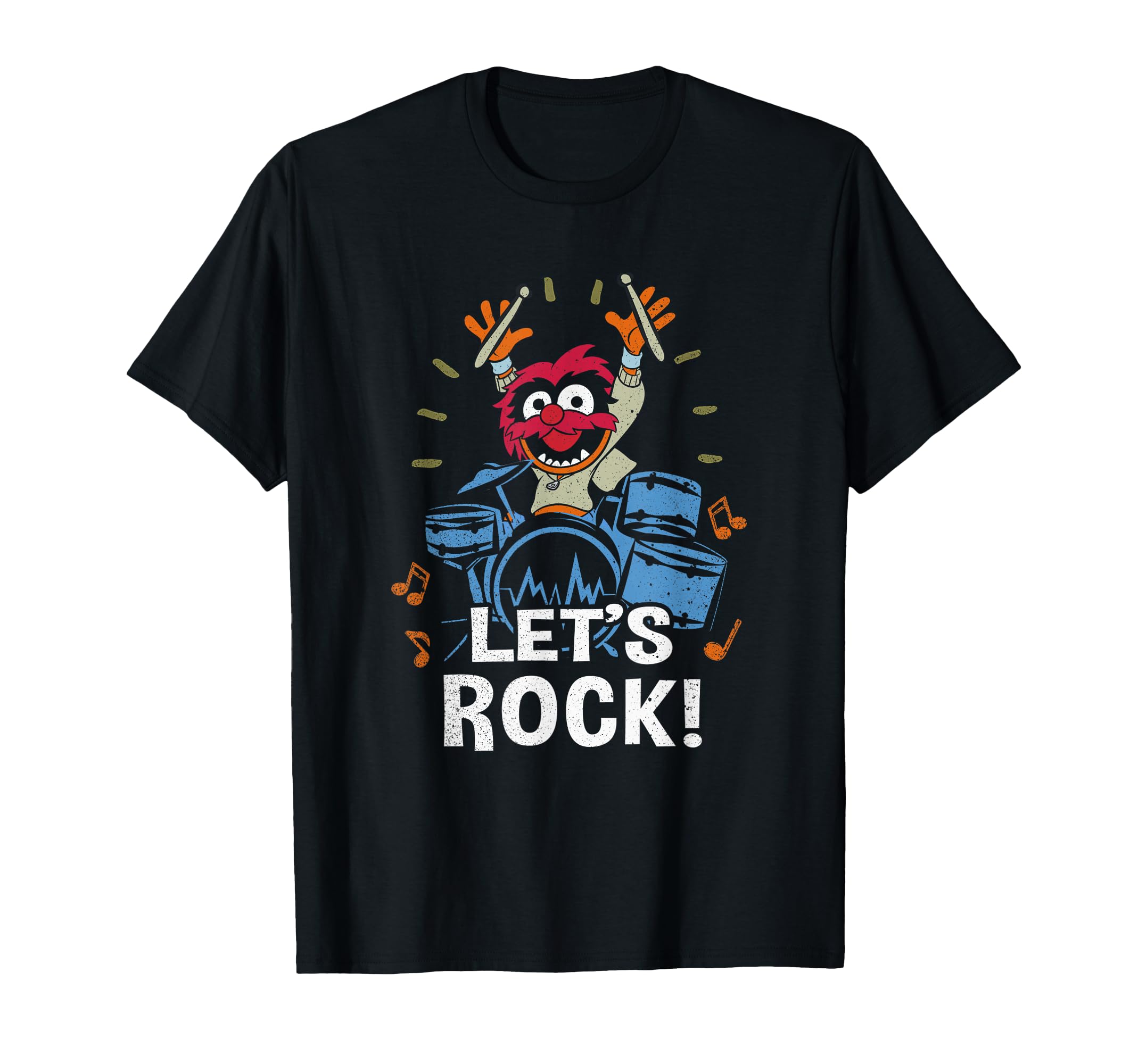 The Muppets Animal Let's Rock Drums Distressed Logo T-Shirt