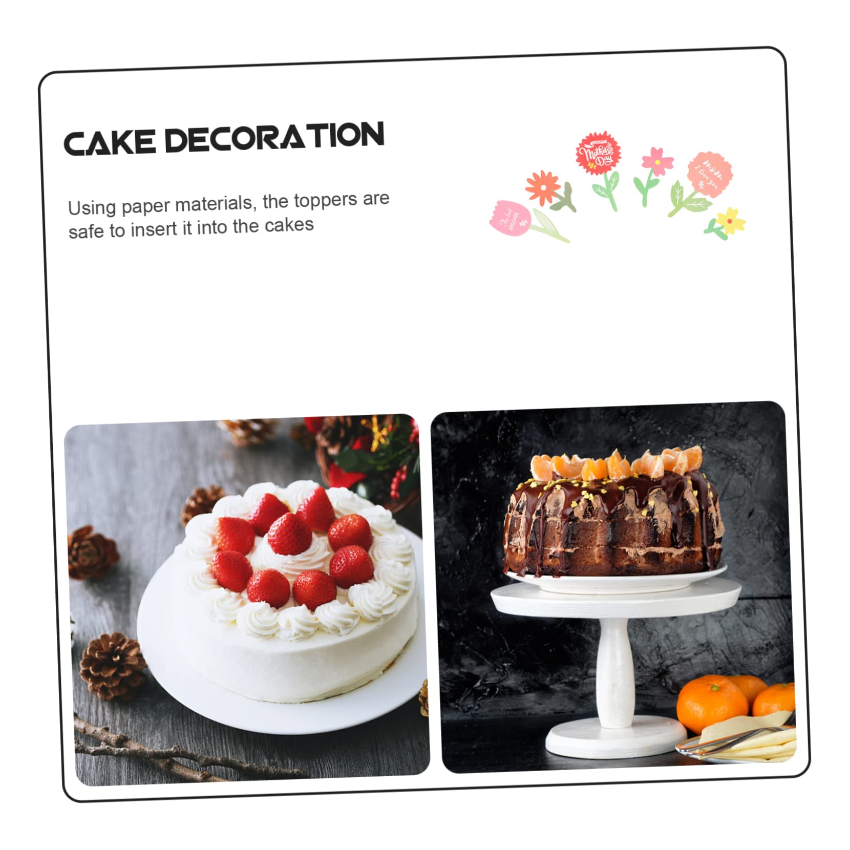 Ciieeo 3 Sätze Teiliges Kuchendekorationsset Für Muttertag Hochwertige Cupcake Topper Mit Blumenmotiven Für Backen Und Feiern Unvergessliche Schaffen 60 Stück * 3