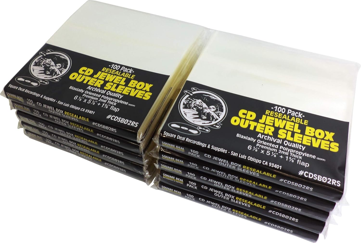 Square Deal Recordings & Supplies CD Sleeves RESEALABLE