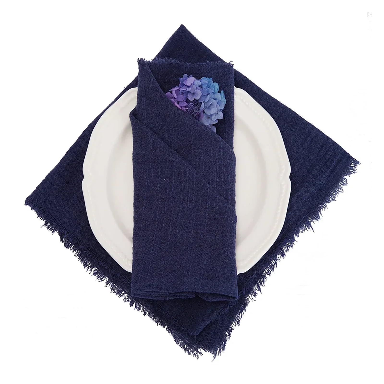 Napkins 24pcs Cotton Napkin 32x32cm Tea Towel Wedding Party Table Decor Burrs Napkins(Color03-24pcs)