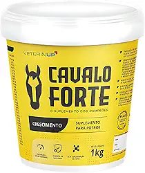 Suplemento Cavalo Forte Crescimento Potros 1KG | Nutrição para Desenvolvimento Ósseo, Massa Muscular e Estrutura | Rico em Lisina, Cálcio e Minerais Essenciais | Formulado po Veterinários | VeterinUp