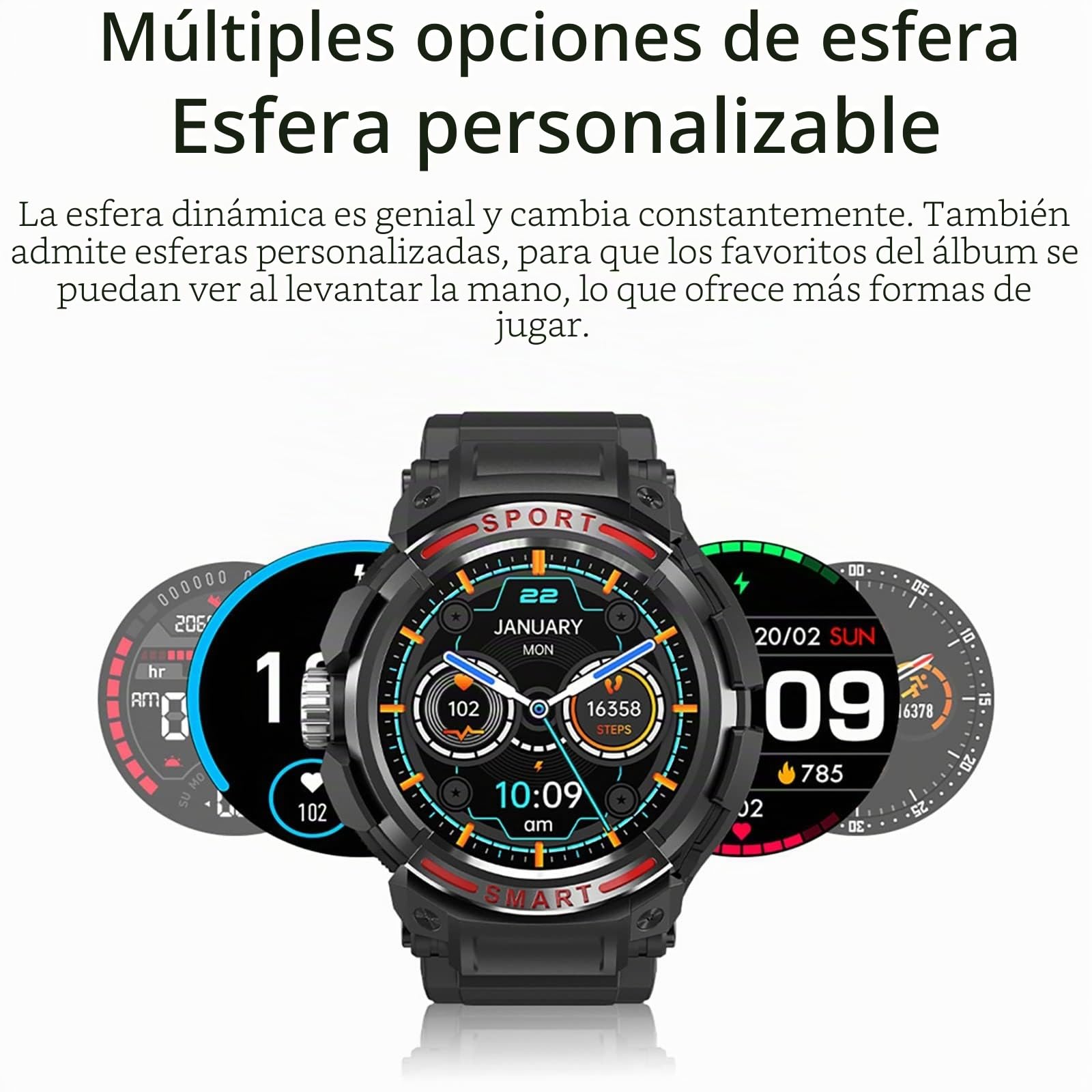 Reloj Inteligente 2 en 1 con Auriculares, Pantalla táctil HD de 1,43 Pulgadas, rastreador de Actividad física con Monitor de sueño de frecuencia cardíaca de oxígeno en Sangre(Black)