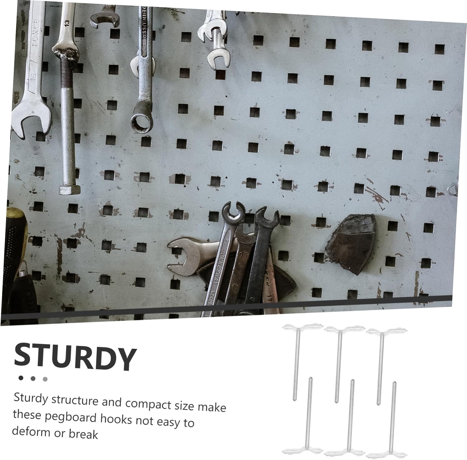 6pcs Pegboard Hooks for Walls Garage Hooks Tool Hangers Heavy Duty Easy Install Garage Pegboard Accessories