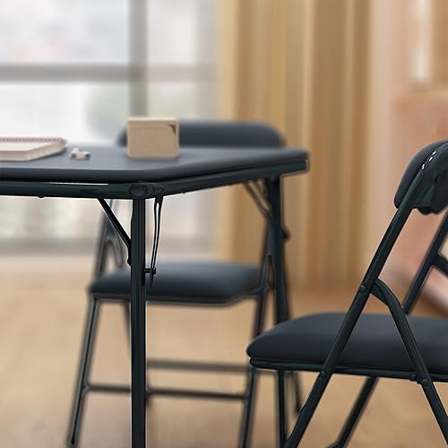 Miniatura 10 de HBCY Creations Juego de mesa y sillas plegables para niños de 5 piezas diseño multicolor ligero y portátil función de bloqueo de seguridad asiento