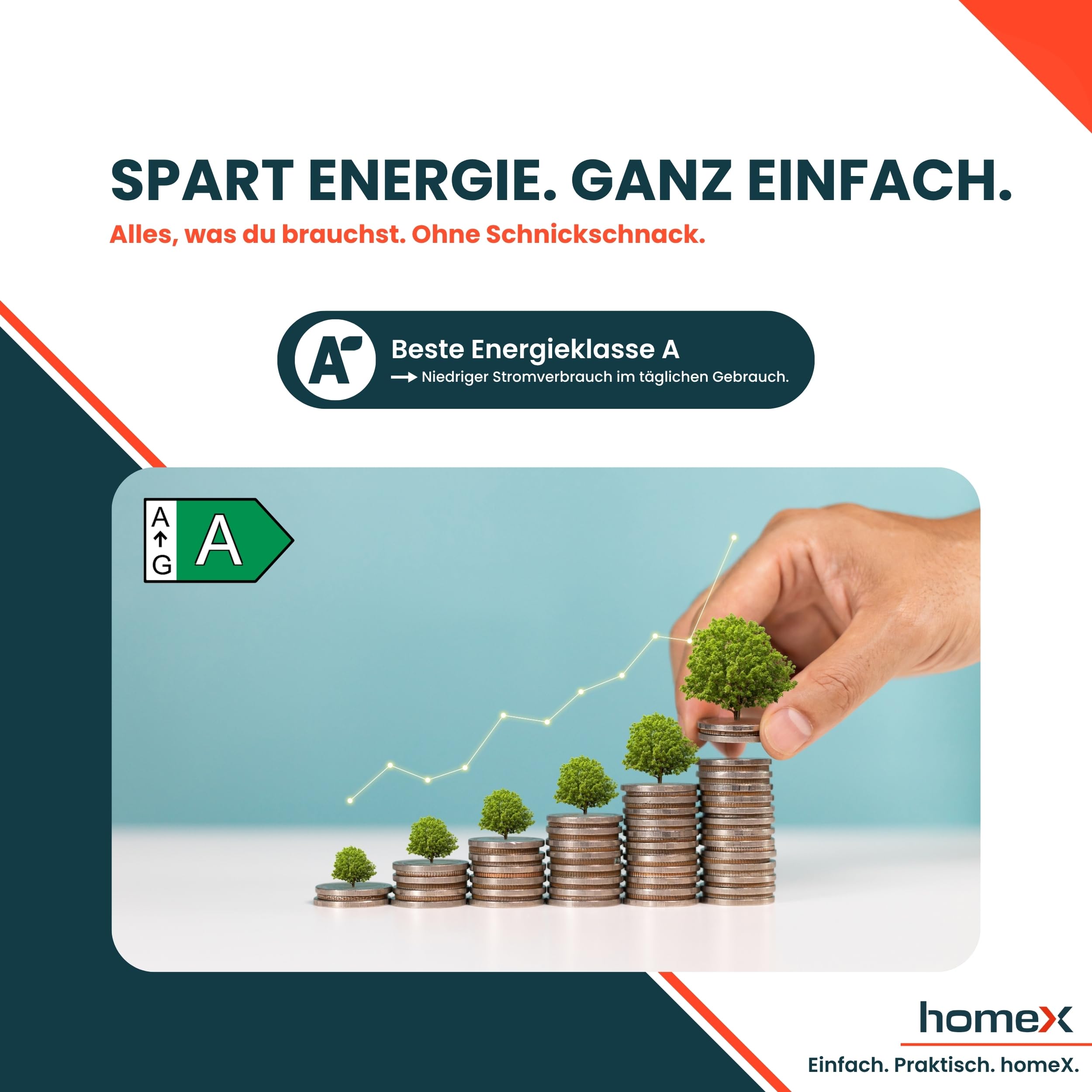 homeX DWFS601442A-S Geschirrspüler 60 cm, Spülmaschine freistehend - 14 Maßgedecke, 9 Programme, Energieklasse A, AquaStop, Besteckschublade, 42 dB, Überlaufschutz, Auto Door, Unterbaufähig, Silber