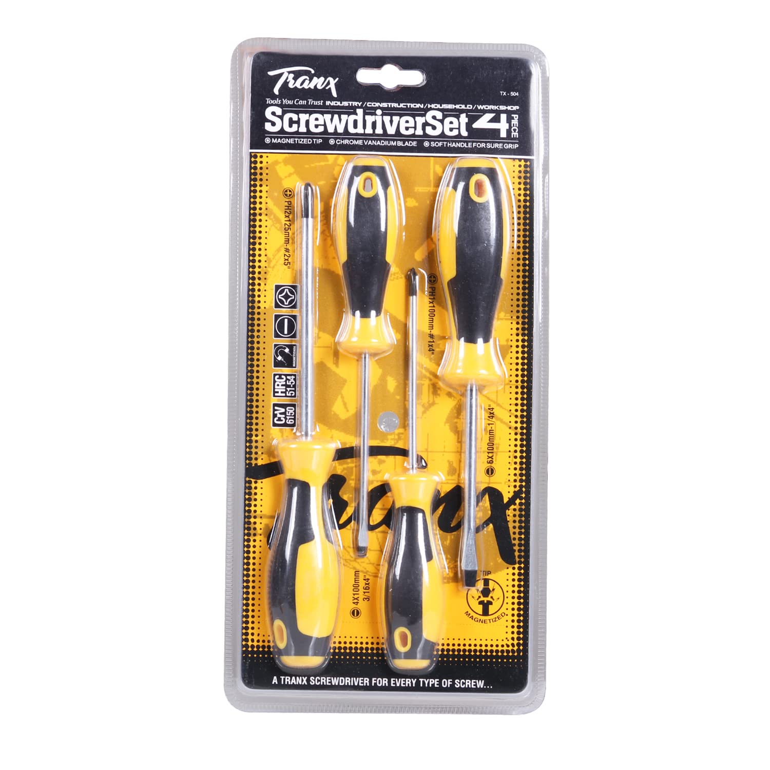 Tranx 4 Piece Essential Screwdriver Set