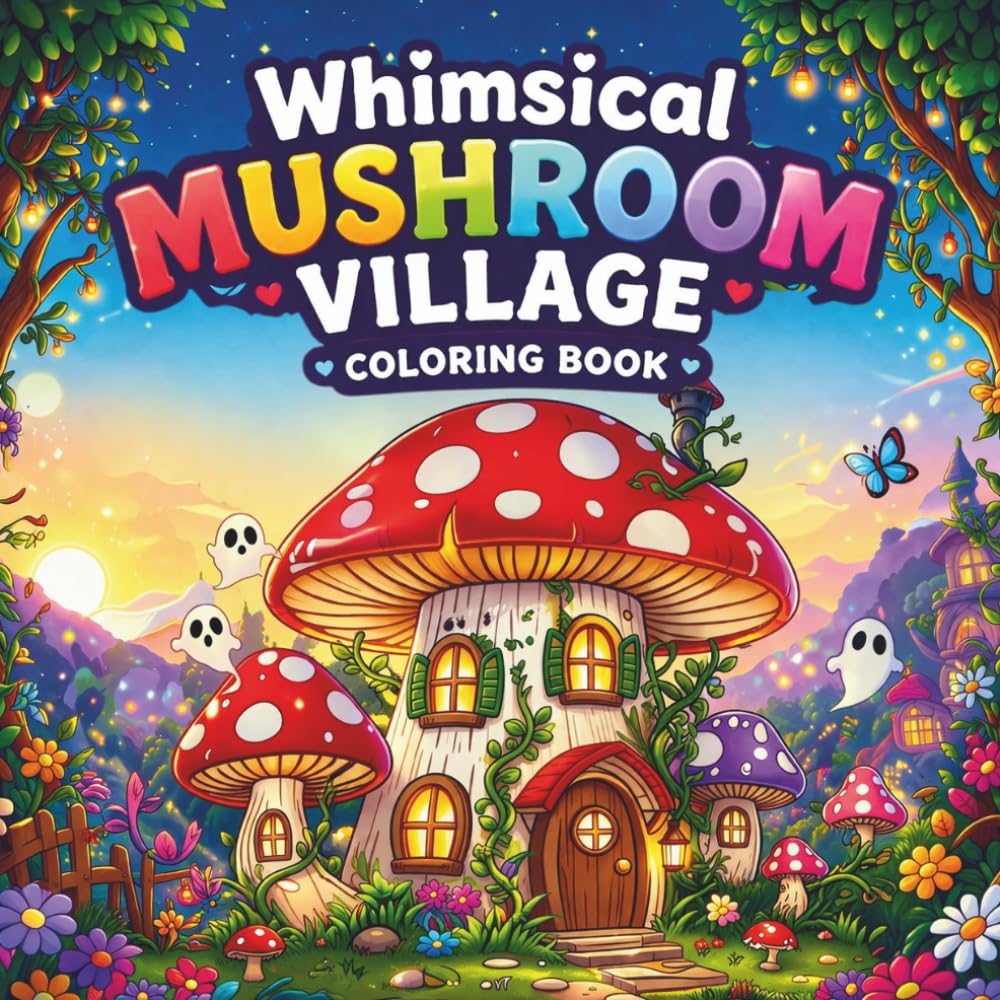 Whimsical Mushroom Village Coloring Book: Cozy, Cute, Magical & Spooky Woodland Pages for Kids, Teens, and Adults (Things I Want to Say Coloring Book Series)