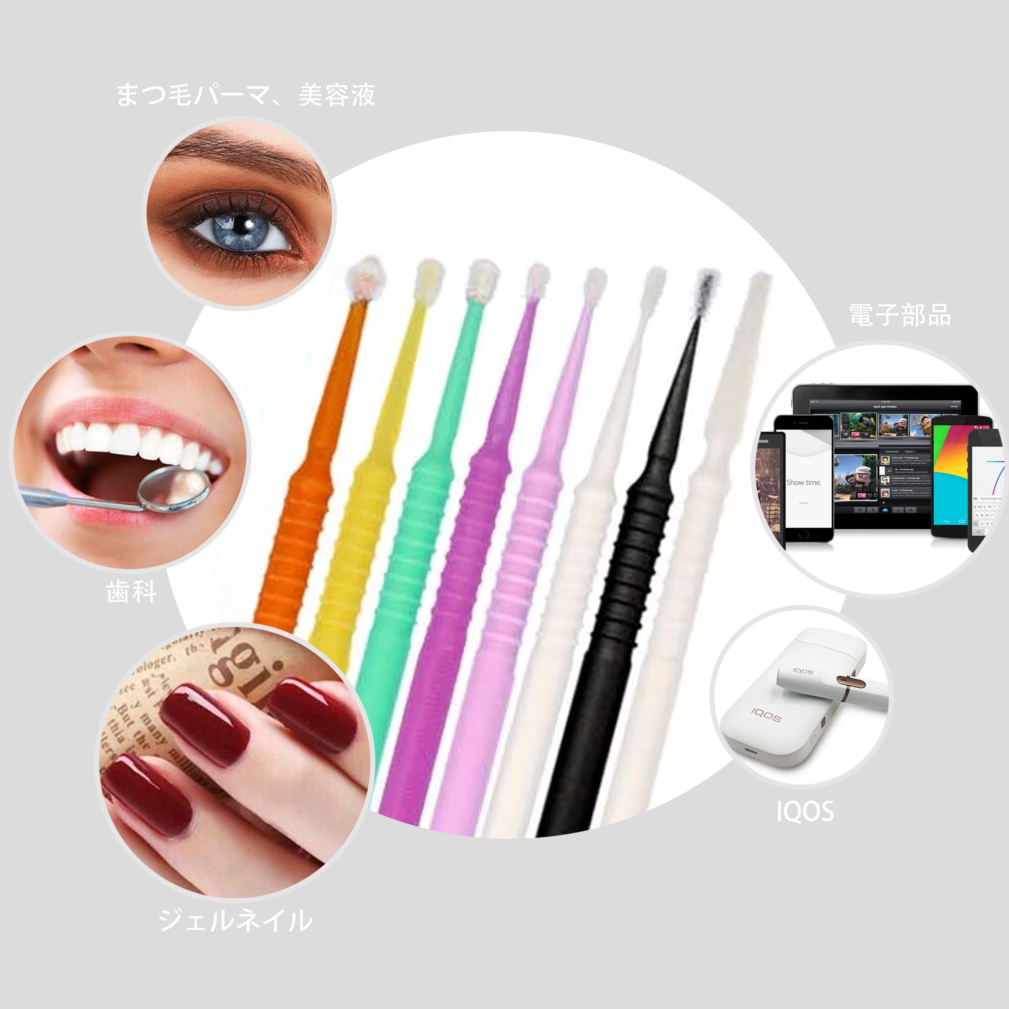 Amazon | マイクロブラシホワイト ロング600本 マイクロスティック