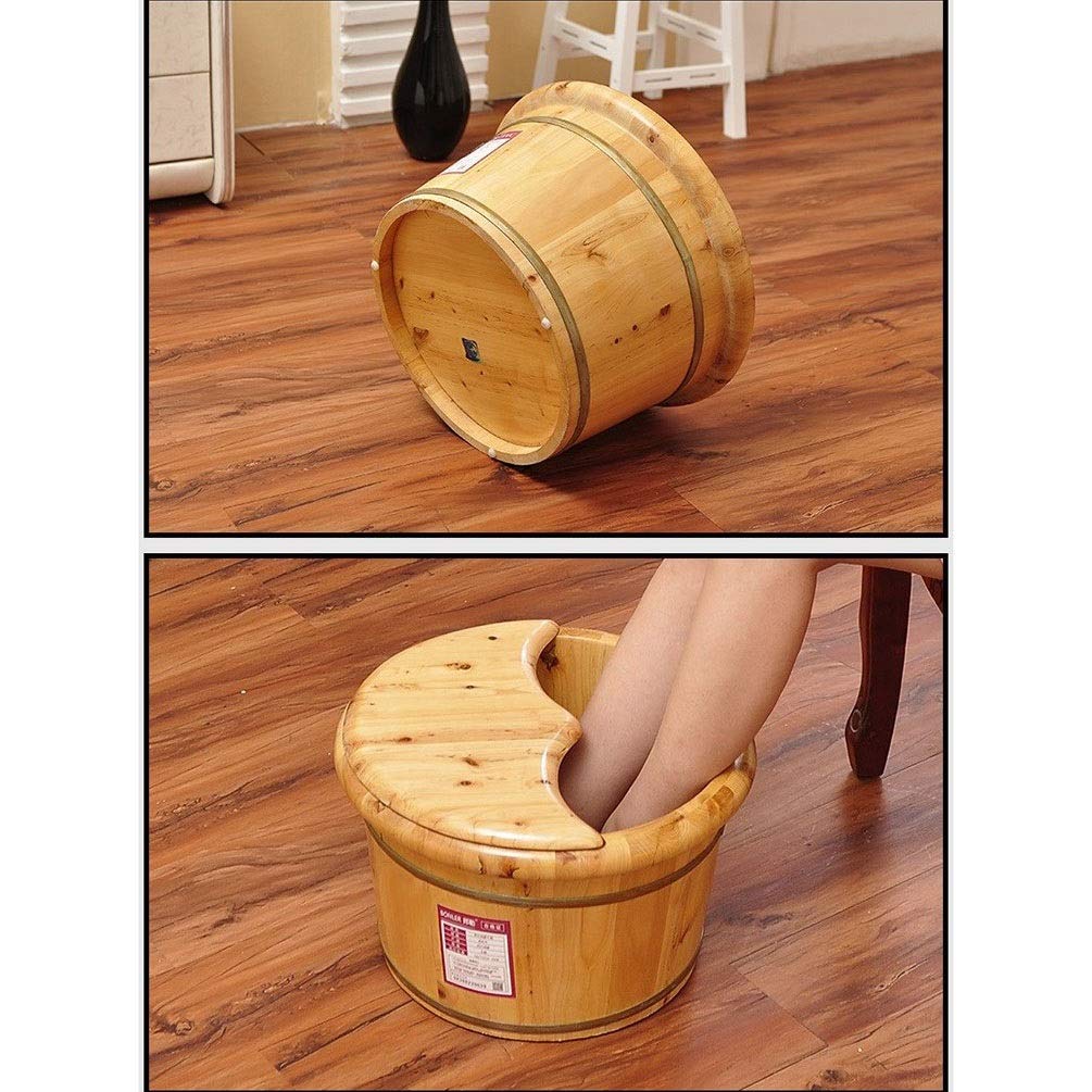 Secchio per pediluvio in legno, pediluvio, vasca idromassaggio, pediluvio per piedi ammollo, secchio per pediluvio con coperchio, secchiello in legno per pedicure, vaschetta per piedi per adulti,