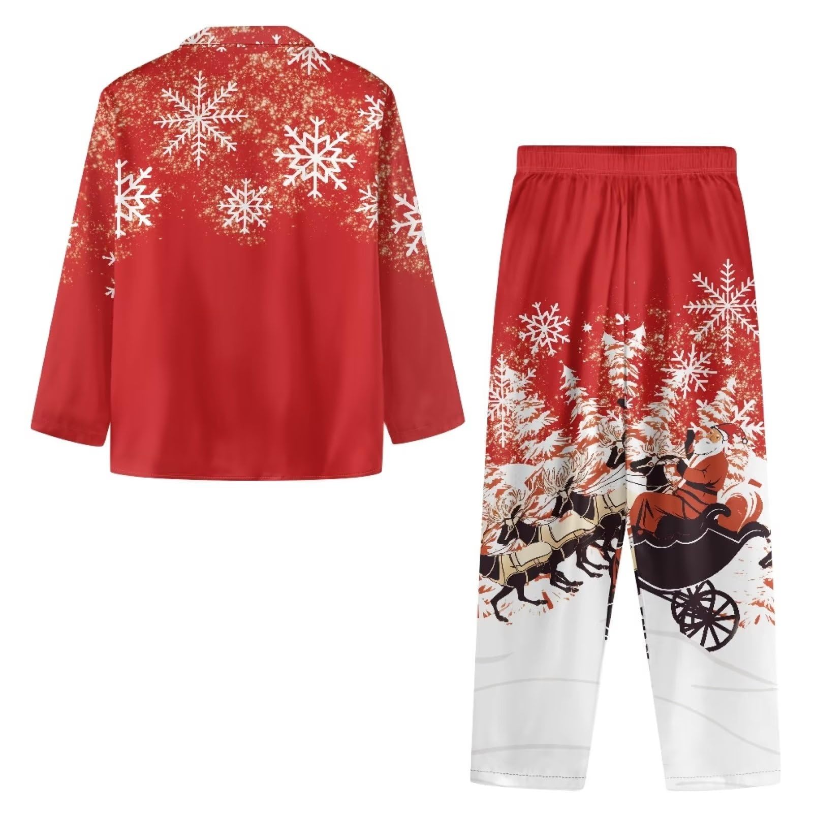 Set pigiama da donna, 2 pezzi, camicia a maniche lunghe e pantaloni lunghi, morbido pigiama per il tempo libero per viaggi, casa, feste, XS-4XL