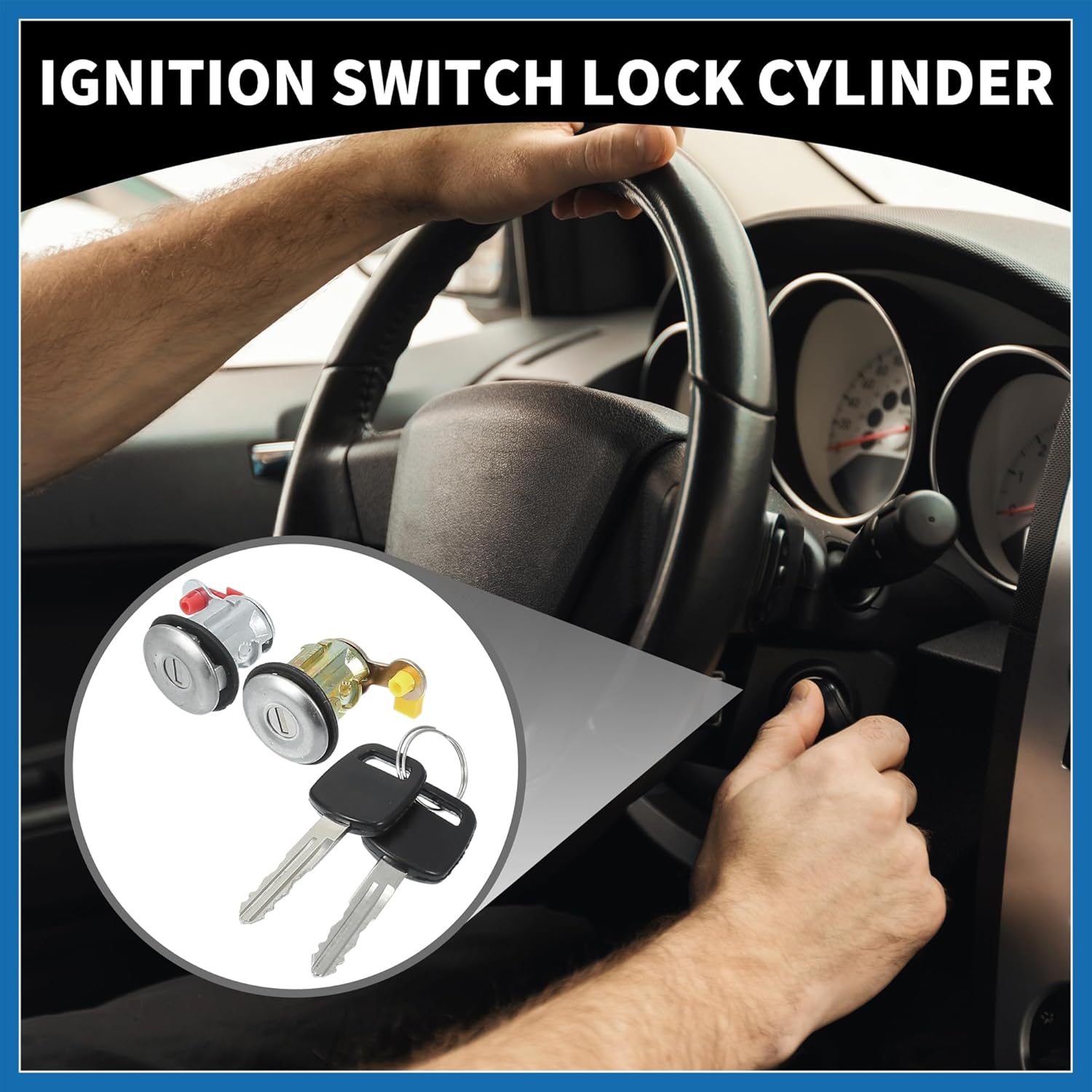 Ignition Lock Cylinder W/Keys No.D87004S100 - Car Ignition Switch Cylinder Lock Assembly - for Nissan Metal Silver Tone - for Nissan Door Lock Cylinder 1set Item Replacement