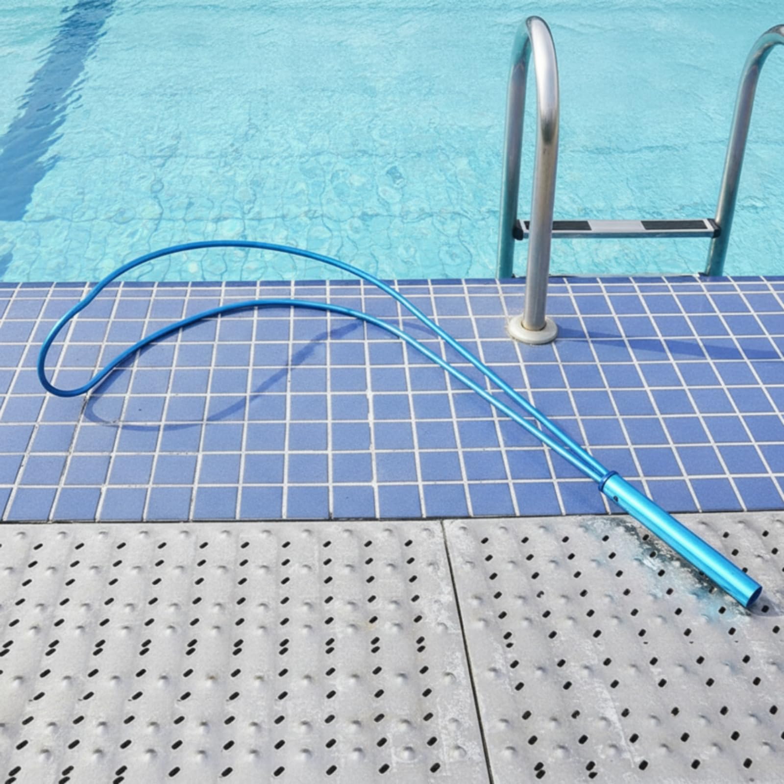 Asta di Salvataggio Piscina Asta Telescopica Palo Estensibile Manico Allungabile Impugnatura Antiscivolo in Lega di Alluminio Anti Ruggine con