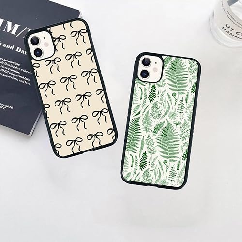Miniatura 5 de Funda protectora de silicona TPU con lazo de cinta negra para iPhone 14, diseño de lazos negros y beige, para mujeres y niñas (para iPhone XR) (para