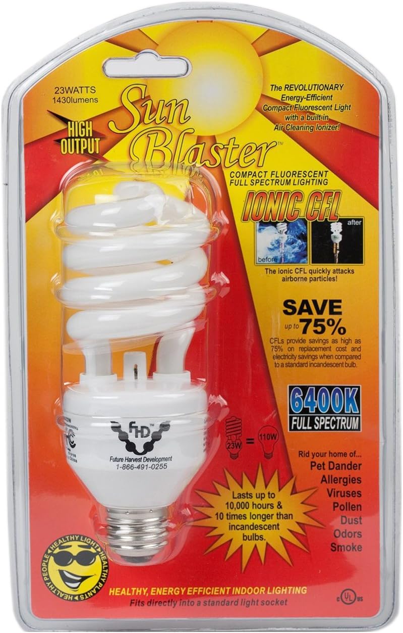 Future Harvest Development Sun Blaster CFL 6400K Ionic Bulb, 120-volt